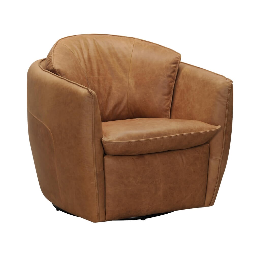 Fauteuil pivotant en cuir Beale