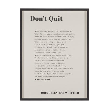 Ne quittez pas l'œuvre encadrée