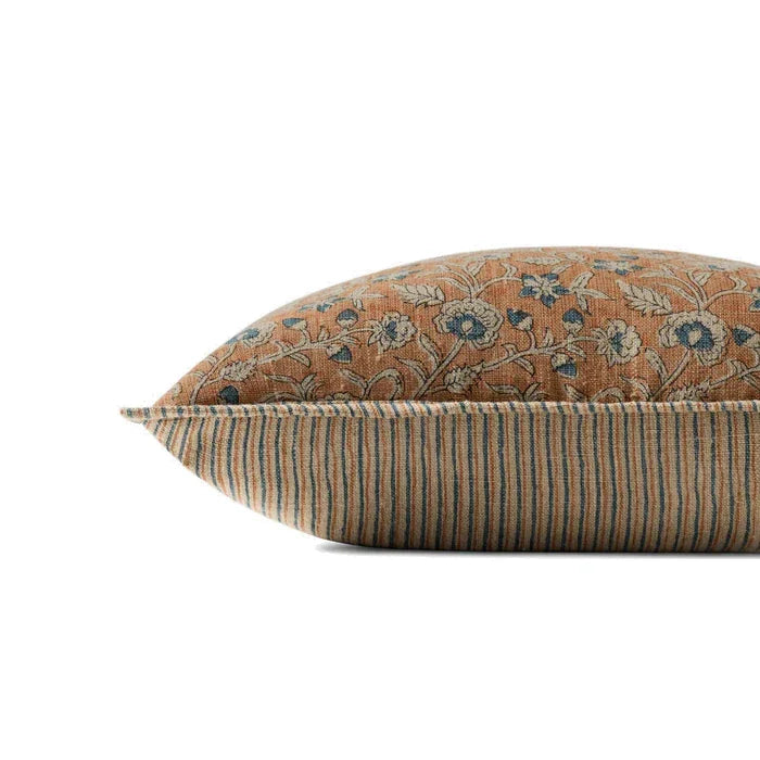 Oreiller en lin imprimé à la main indien