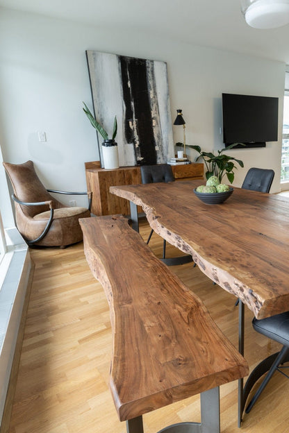 Banc de salle à manger courbé