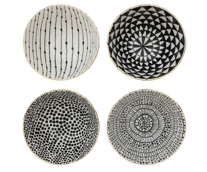 Ensemble de bols en grès noir et blanc