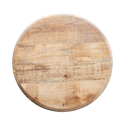 Table en bois de manguier avec piètement en fil de métal