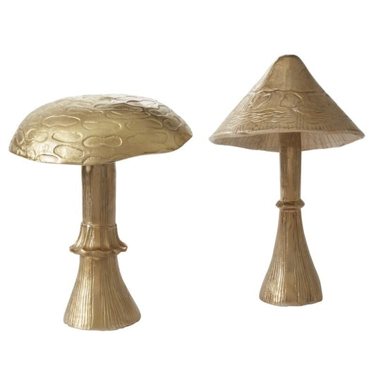 Sculpture de champignon en or enchanteur