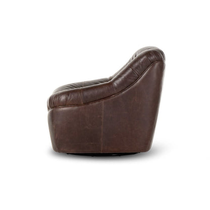 Fauteuil pivotant en cuir Farley