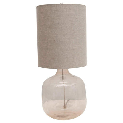 Lampe de table en verre avec abat-jour en coton