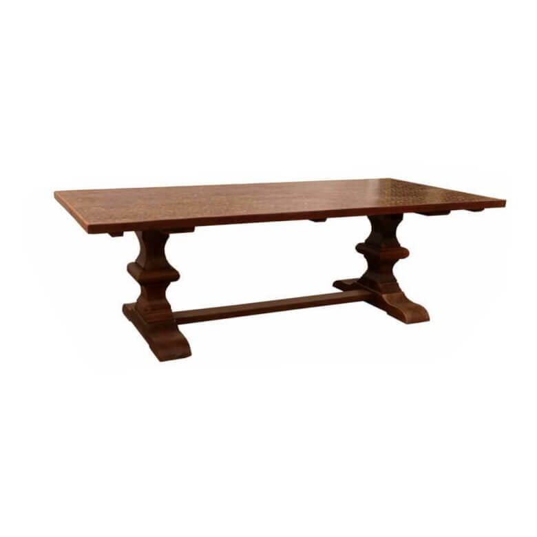 Table de salle à manger incrustée d'os