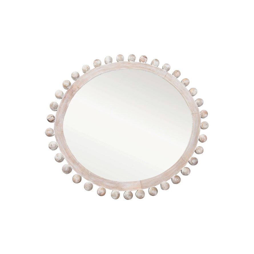 Miroir en bois de manguier blanchi à la chaux 39