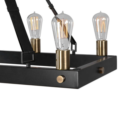 Lustre rectangulaire Marlow à 8 lumières