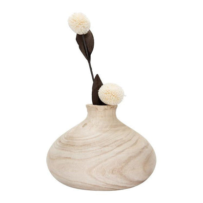 Vase rond en bois de paulownia