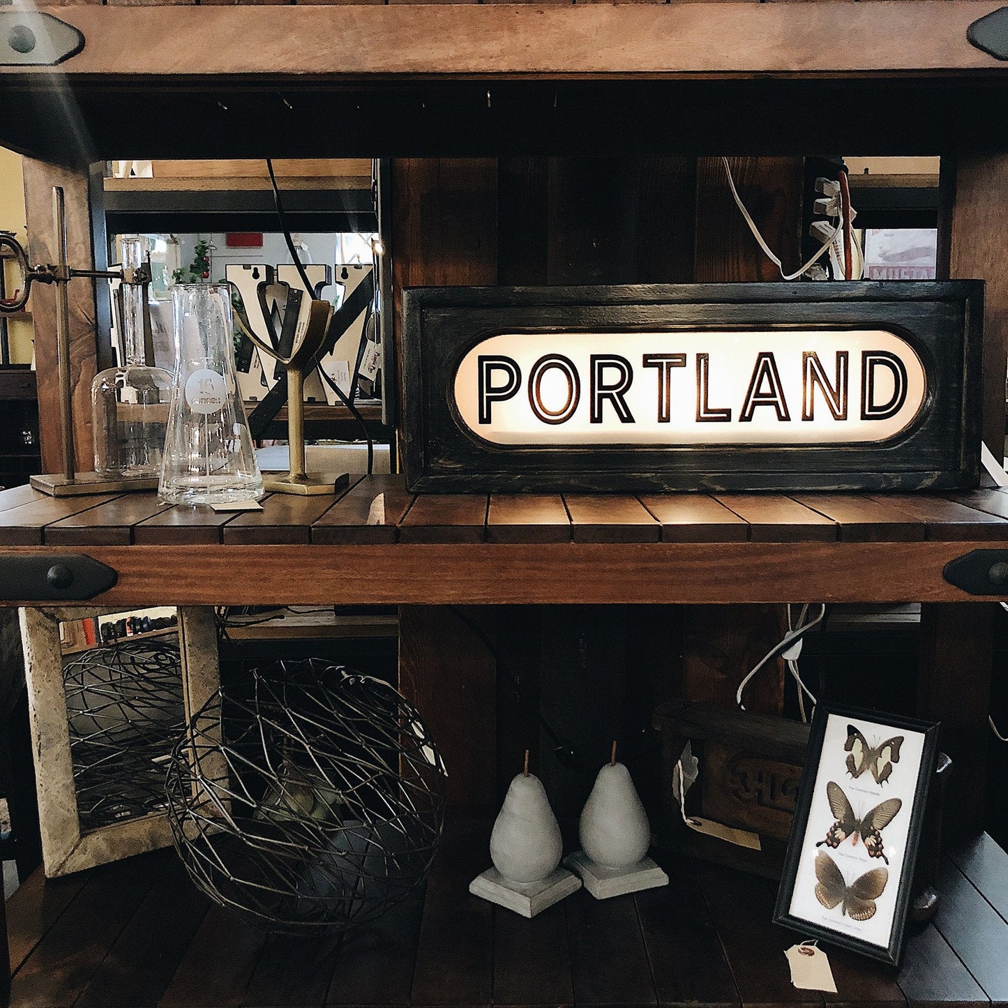 Enseigne lumineuse de style vintage Portland
