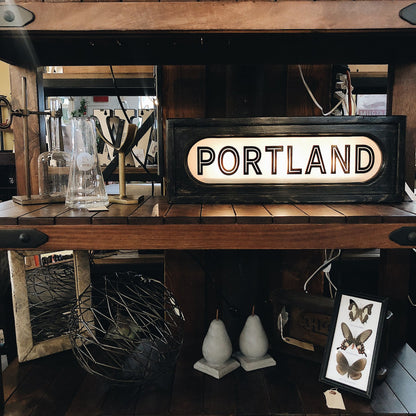 Enseigne lumineuse de style vintage Portland