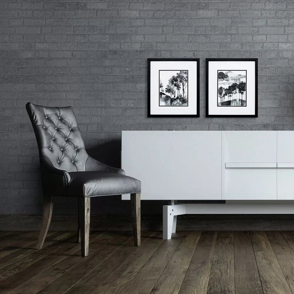 Ensemble de 2 tableaux muraux Arbres à l'encre