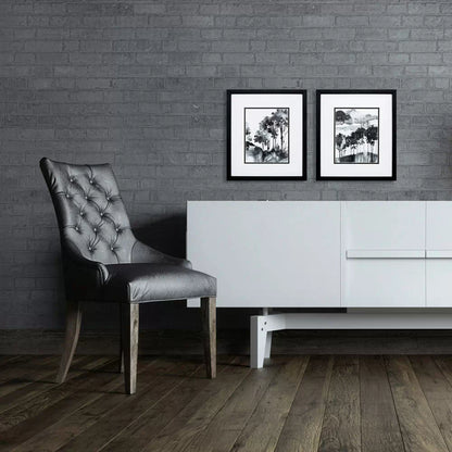 Ensemble de 2 tableaux muraux Arbres à l'encre