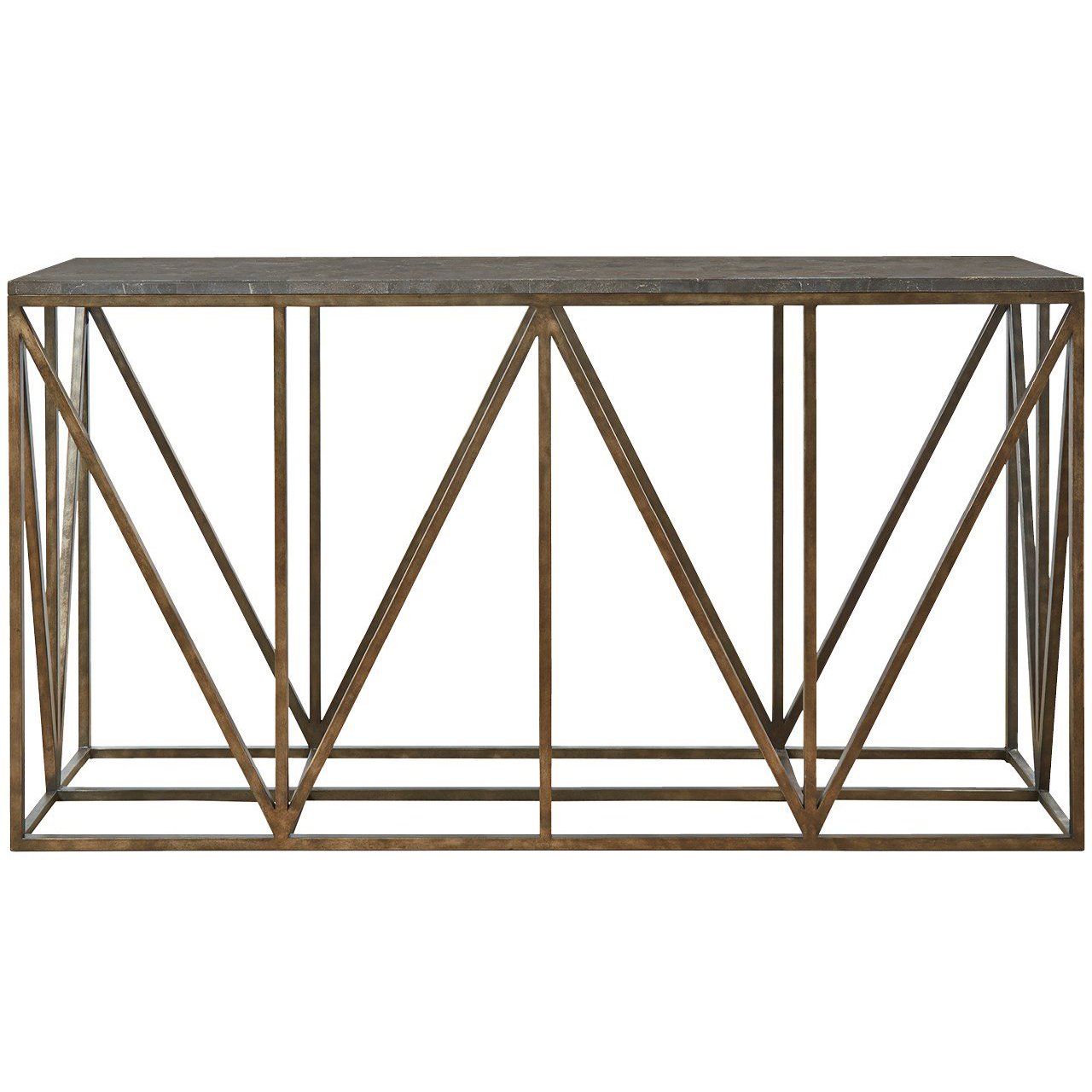 Table console à structure en treillis