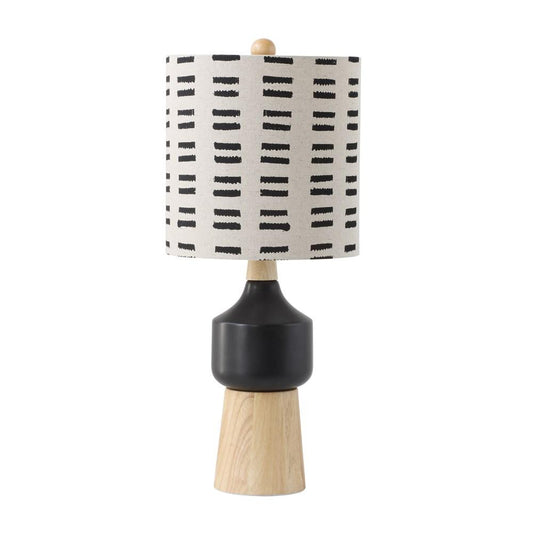 Lampe de table en bois et céramique