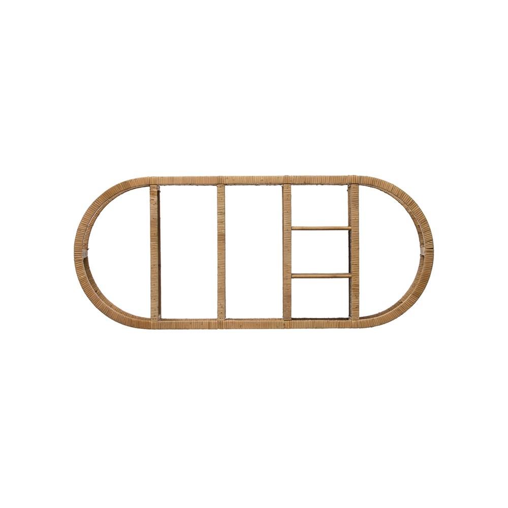 Étagère murale ovale en rotin tressé