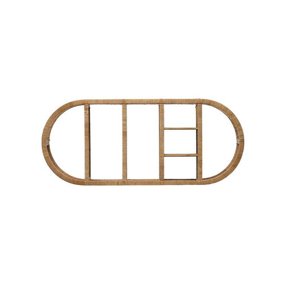 Étagère murale ovale en rotin tressé